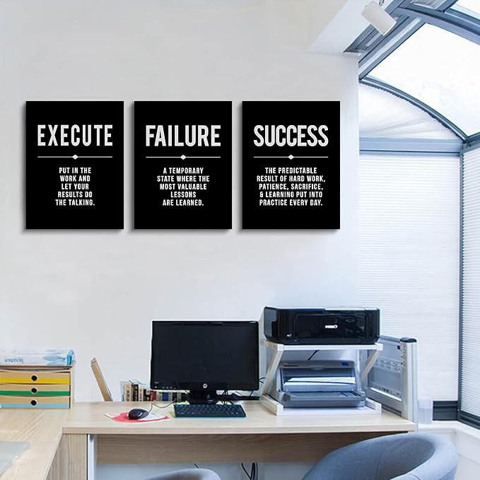Framed Canvas Wall Art Success Quote - Image 3
