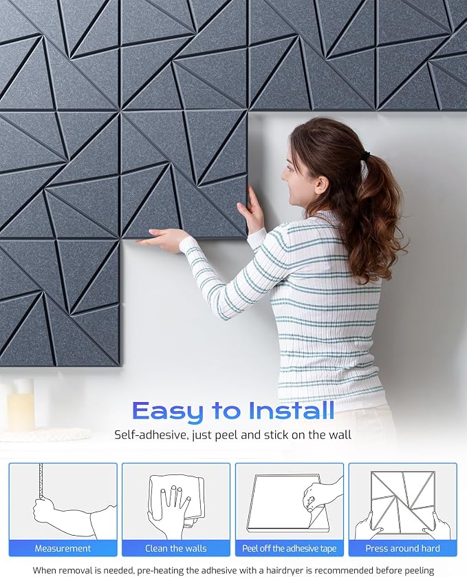 12 Pack Acoustic Panels, Sound Proof Foam Panels - Image 6