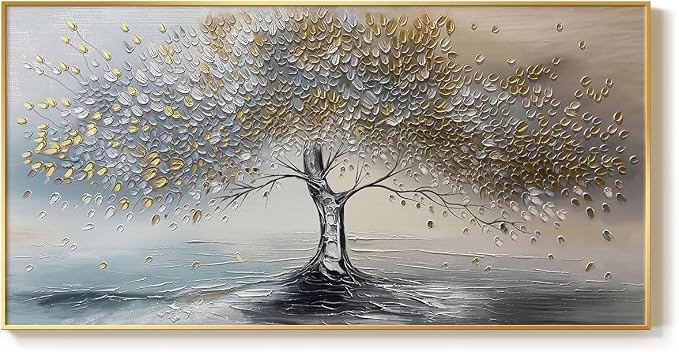 Large Gold Framed Tree of Life Wall Art - Image 8