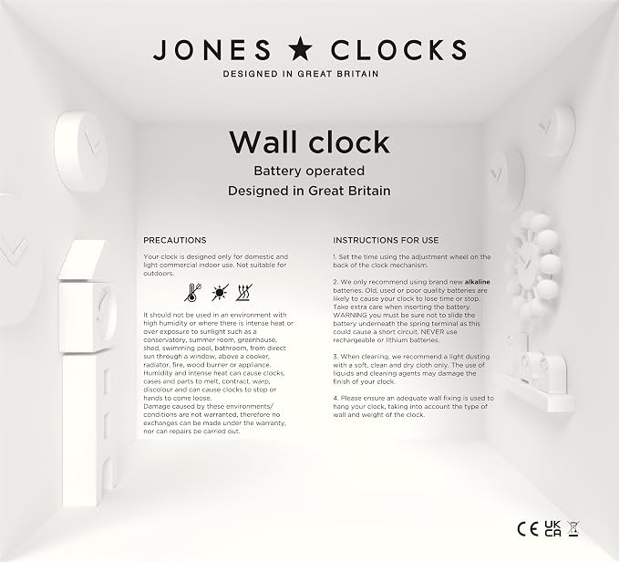 JONES CLOCKS® Sprite wall Clock | Modern Retro Rounded Square Clock | 10 inch | - Image 8