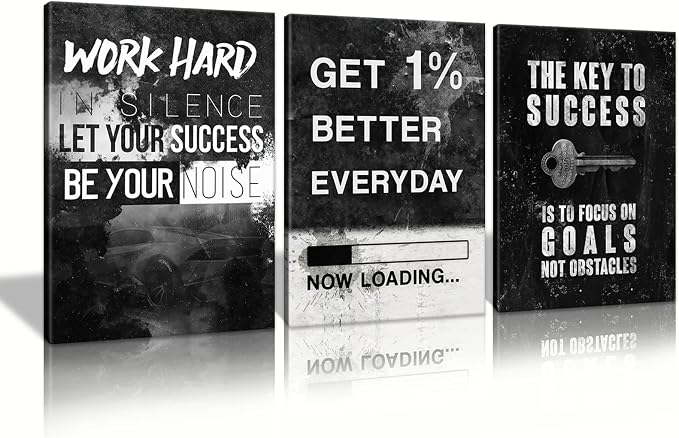 KAWAHONE Motivational Success Canvas Wall Art by KAWAHONE