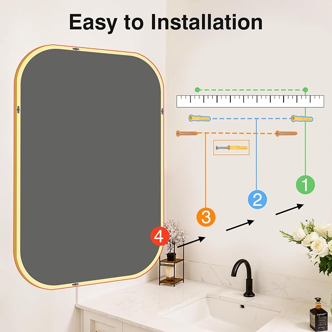 Bathroom Mirror for Wall, HD Reflection Shatterproof Mirror for Living Room - Image 9