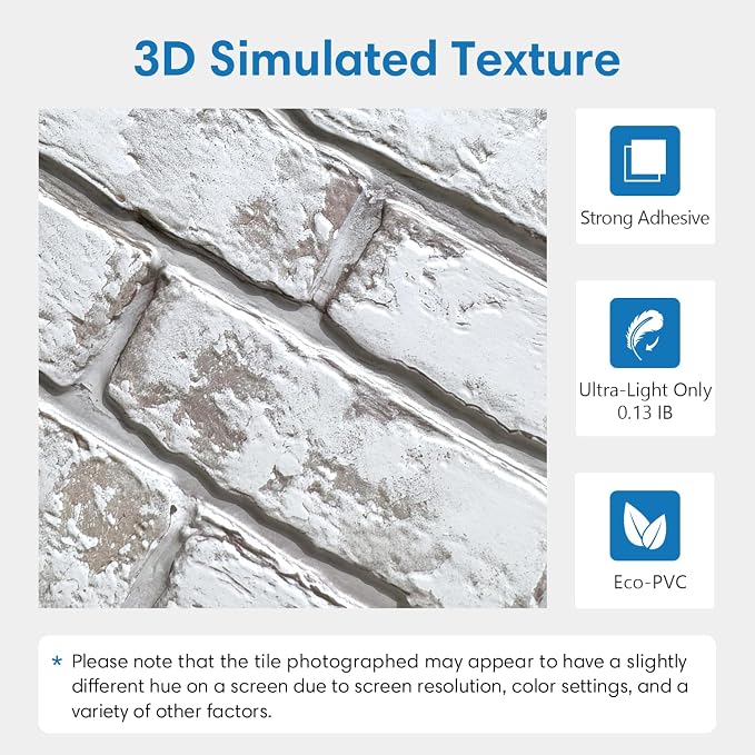 COMSTICKC 3D Faux Brick Wall Panel Peel and Stick, Not Real Brick, Small Size - Image 3