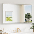 Keonjinn 40 x 24 Inch Brushed Nickel Bathroom Mirrors by Keonjinn