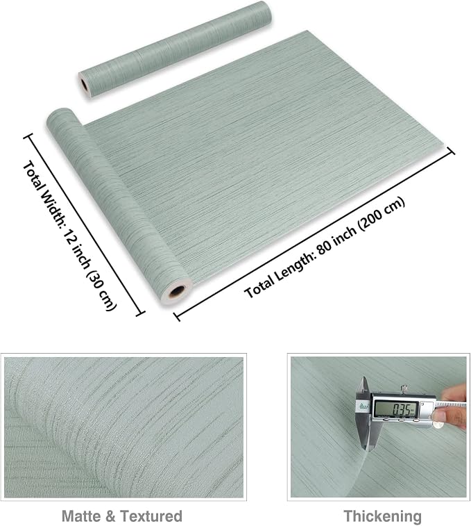 CRE8TIVE Mint Green Grasscloth Wallpaper Removable Textured Wallpaper Stick and - Image 7
