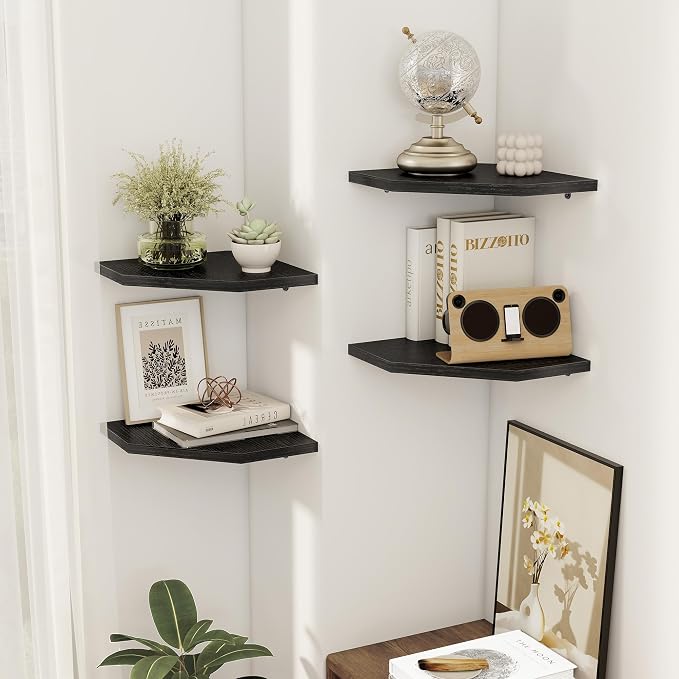 Corner Shelves 2-Pack for Bathroom & Kitchen, Space-Saving Floating Corner Wall - Image 6
