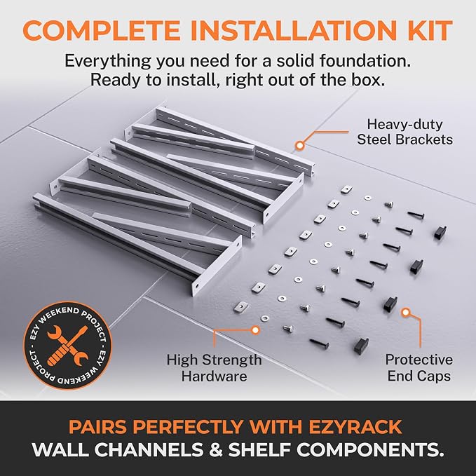 Heavy Duty Metal Brackets for Garage Wall Shelving, Modular Wall Mounted - Image 3