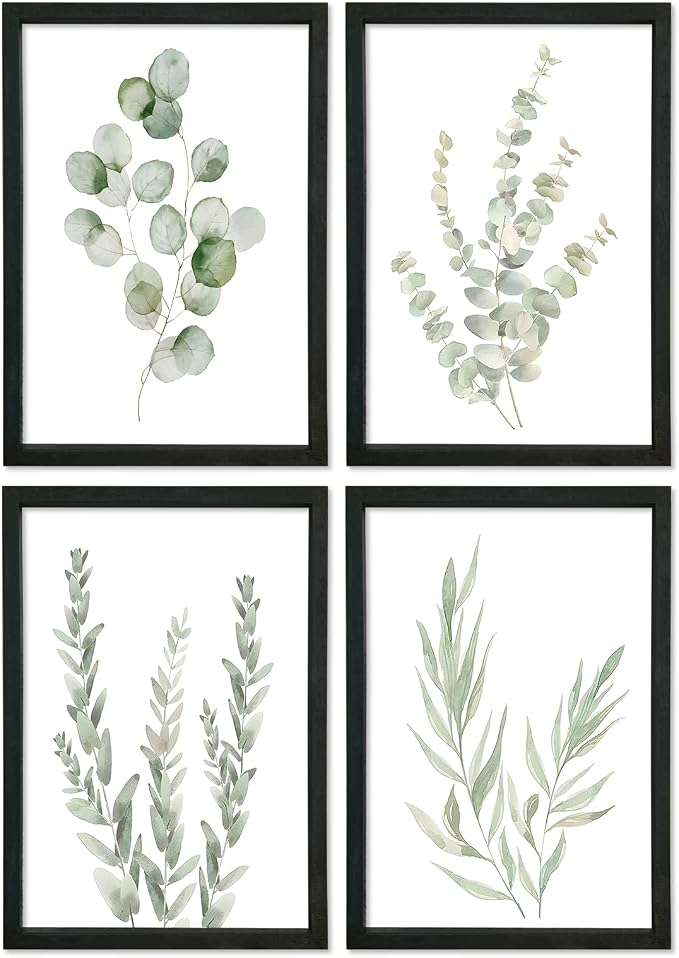 YWJKWLGS Botanical Watercolor Prints Sign Sage Green Eucalyptus Wall Decor by Unknown