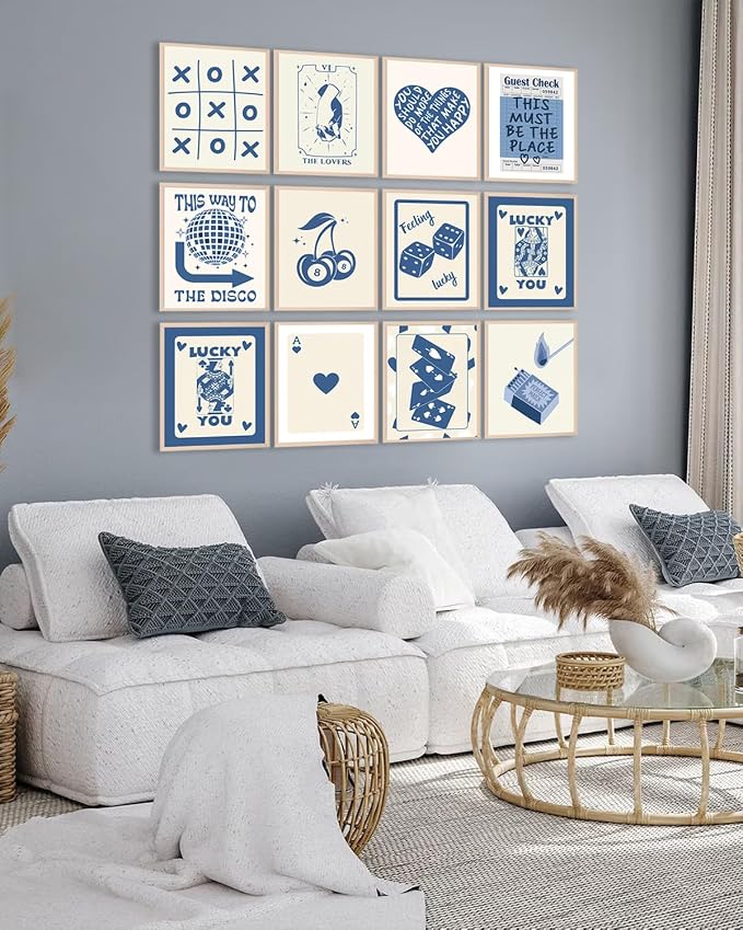 KBKBART 12pcs Blue Lucky Poster - Image 5