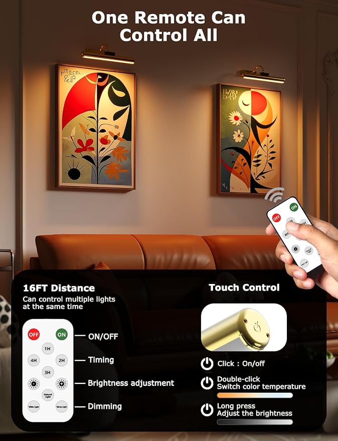 Skairipa Picture Light Battery Operated, Wireless Art Light - Image 3