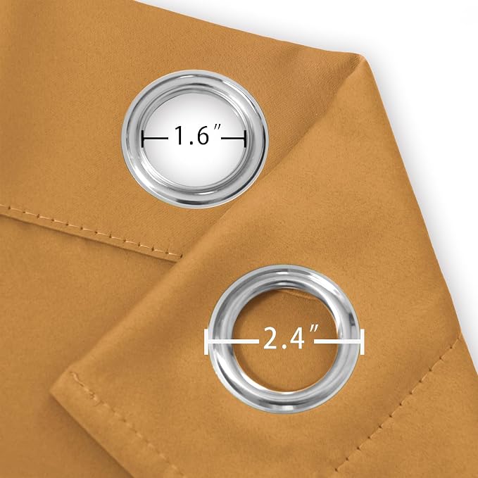 LEMOMO Mustard Yellow Thermal Blackout Curtains/52 x 95 Inch/Set of 2 Panels - Image 5