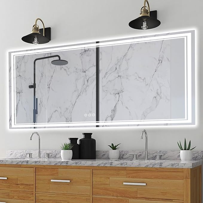 Ratsamee 60x40 Inch Led Mirror for Bathroom by RATSAMEE