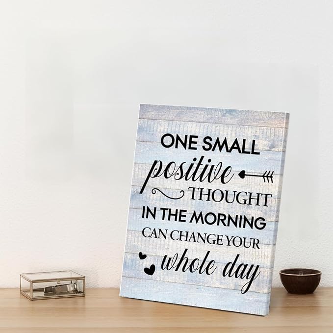 Inspirational Farmhouse Canvas Print Wall Art Decor One Small Positive Thought - Image 6