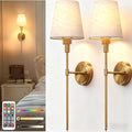 DORESshop Battery Operated Wall Sconce Set of 2, 7 Color Wireless Wall Light by DORESshop