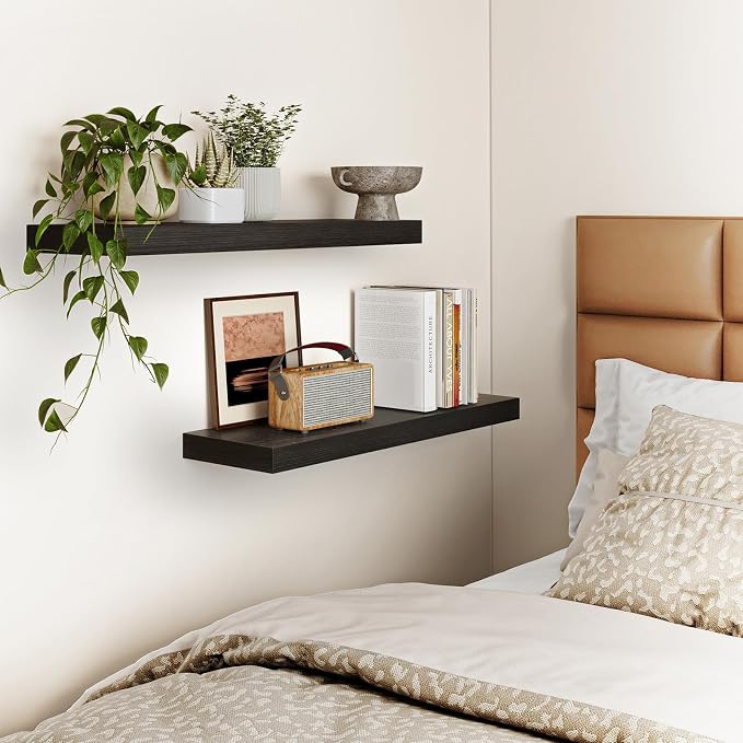 Fixwal Black Floating Shelves for Wall, Bathroom and Kitchen, Wall Shelves for - Image 6