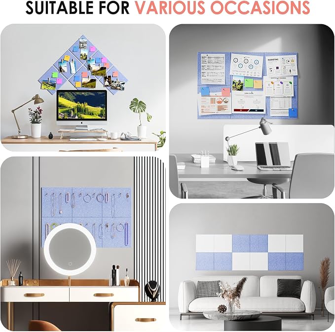 MaxGear Large Cork Board for Wall 36" x 24", Light Blue Bulletin Board - Image 6