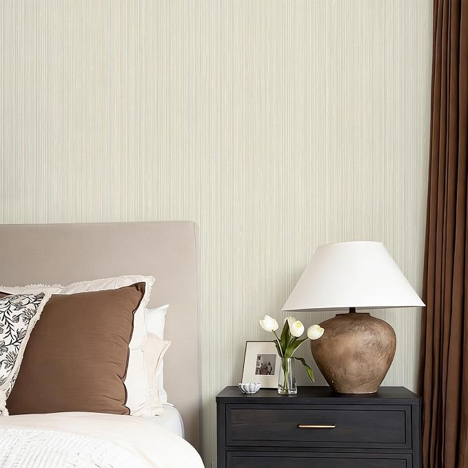 YXTII 20.8" x 393.7" Grasscloth Peel and Stick Wallpaper, Textured Wallpaper - Image 4