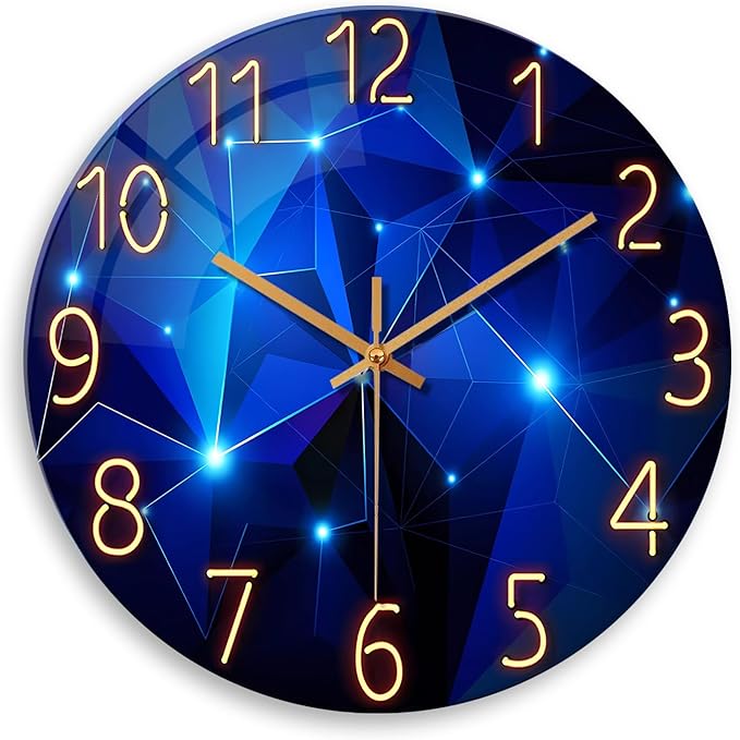 Big Wall Clock for Living Room Decor Blue Decorative Wall Clocks Battery by Constantplanet%E6%97%97%E8%88%B0%E5%BA%97