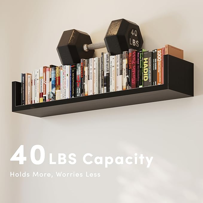 Wall Bookshelf, U Shaped Floating Bookshelf, Hanging Bookshelves - Image 4