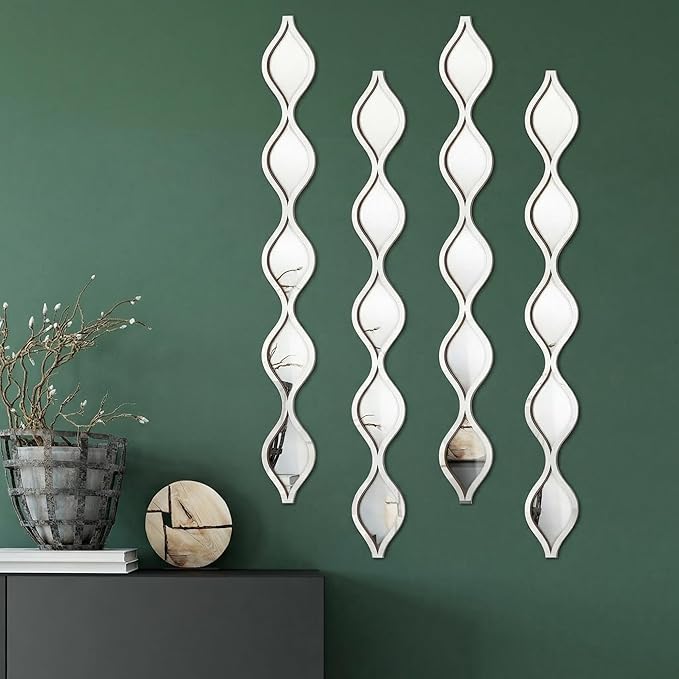 Qunclay Teardrop Mirror Wall Art Decorative Mirror Wall Decor Long Narrow Art by Qunclay