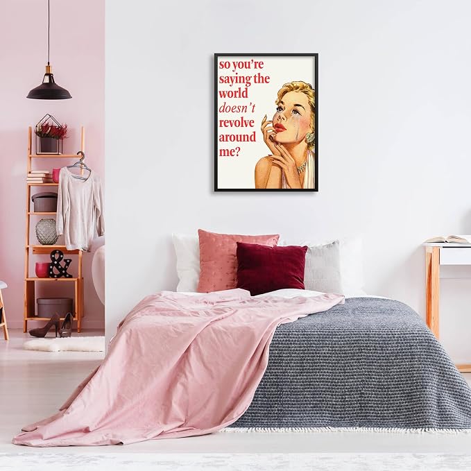 70s Pink Sexy Women Poster Funky Funny Quote Wall Art Retro Housewife Picture - Image 5