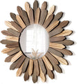 Honiway Boho Wall Decor 21 inch Wall Mirror Rustic Wood Decorative Mirror by Honiway