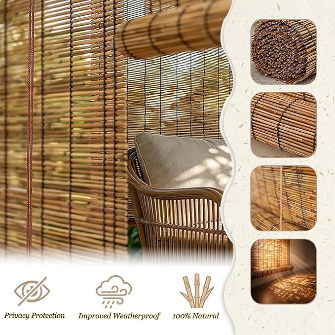 Bamboo Blinds Outdoor, Breathable Bamboo Shades - Image 4