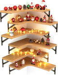 LEOPO Corner Floating Shelves Wall Mounted Set of 6, Corner Wall Shelves Rustic by FinestHomeDecor