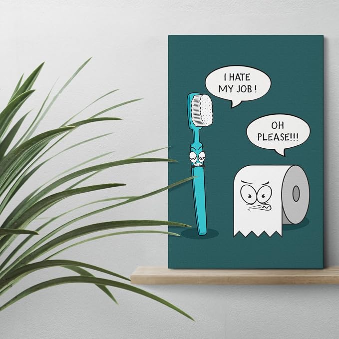 DIHSIEG Inspirational Canvas Wall Art funny bathroom wall art Print Poster - Image 6