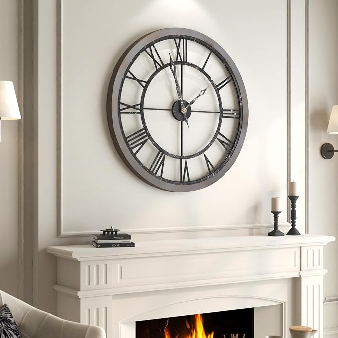 Cuspin Large Wall Clock for Living Room Decor, 30 Inch Round Farmhouse Wall - Image 3