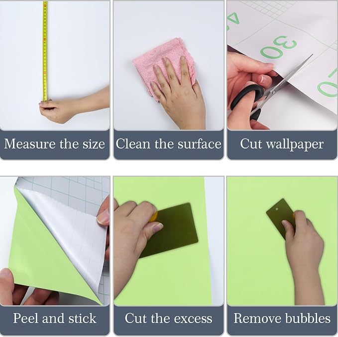Light Green Peel and Stick Wallpaper, 15.7 X 157 inches Renter Friendly - Image 3