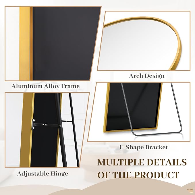 Suidia 82"x44" Arched Full Length Mirror - Image 6