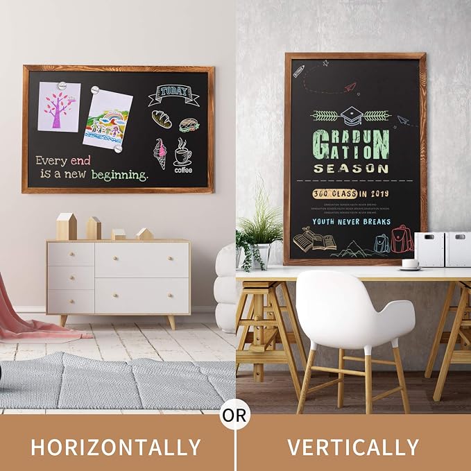 Magnetic Chalkboard Black Board 46 x 32, Extra Large Chalk Board Blackboard - Image 2