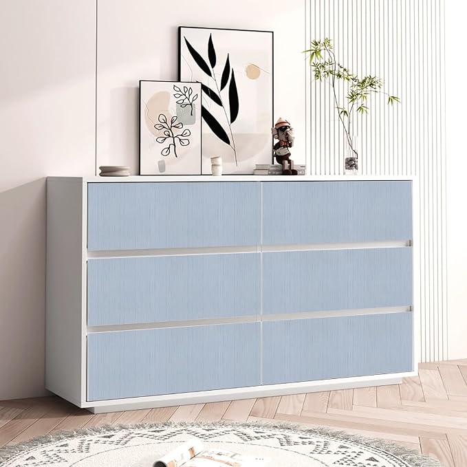 Blue Grasscloth Peel and Stick Wallpaper A Set of 23.6" X 480" Self-Adhesive - Image 2