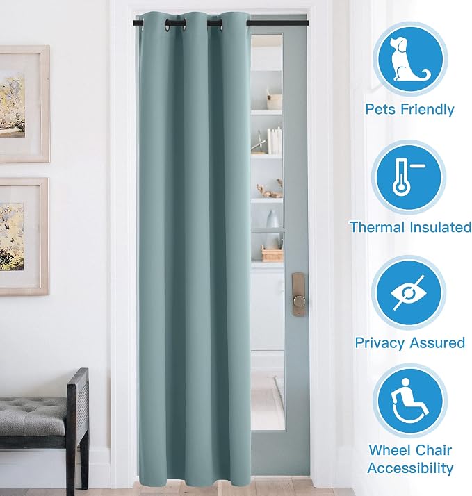 RYB HOME Temporary Doorway Curtains Blackout Privacy Room Divider Curtains - Image 3