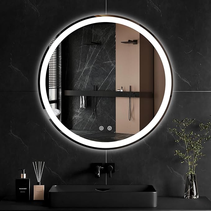 Sweetcrispy 30 Inch Round LED Bathroom Mirror by Sweetcrispy