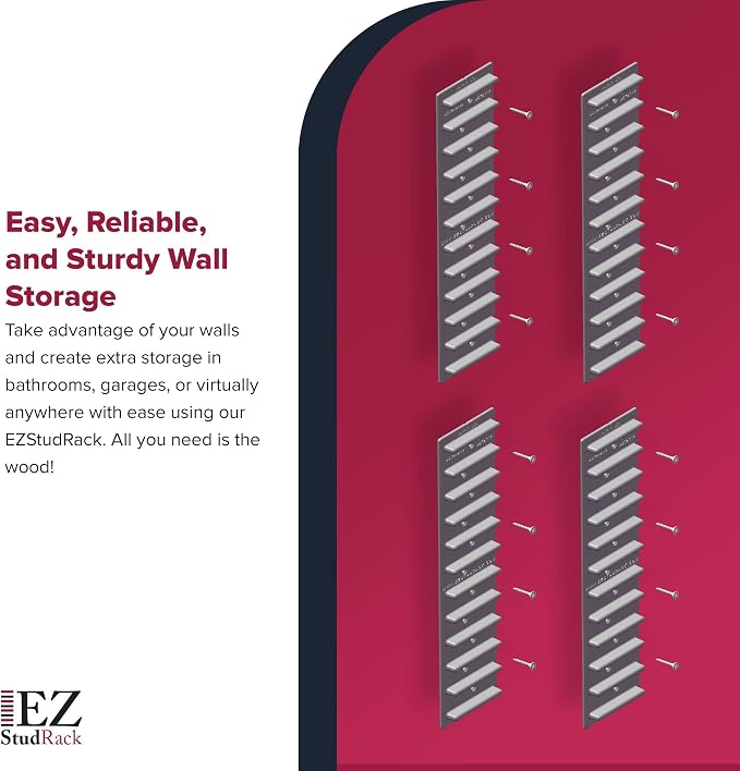 Made in USA | EZStudRack Adjustable Between Stud Shelf Bracket | Shelf Brackets - Image 6