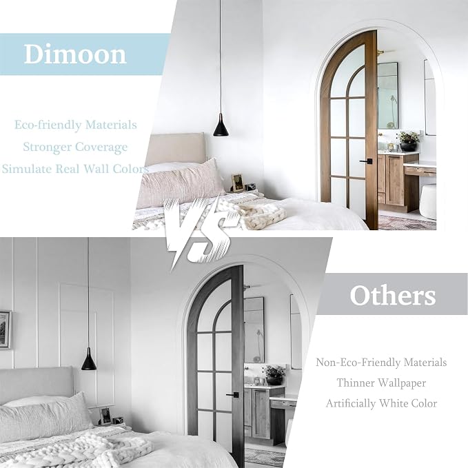 Dimoon 236''x17.7'' White Thicken Peel and Stick Wallpaper Contact Paper Modern - Image 9