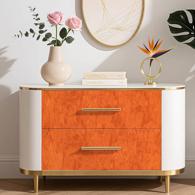 Orange Wallpaper Crushed Felt Velvet Wallpaper Peel and Stick Velvet Drawer - Image 2