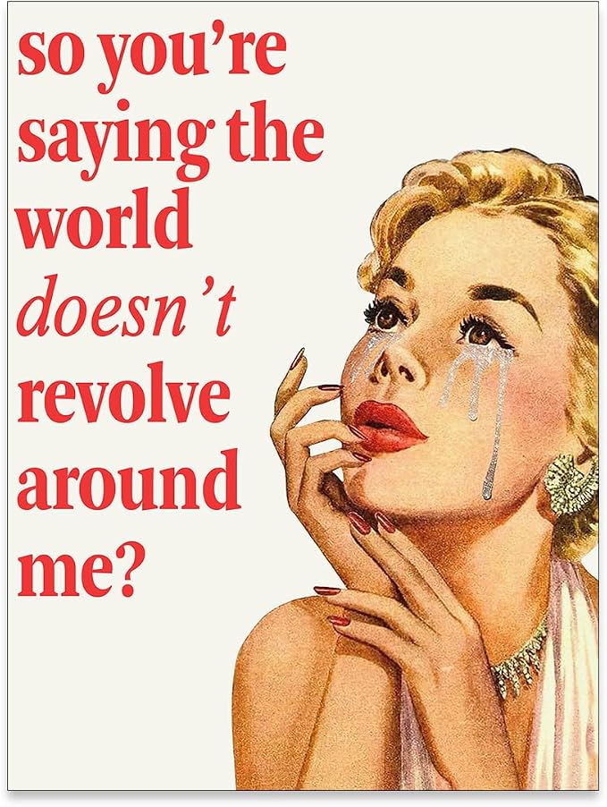 noxozoqm 70s Pink Sexy Women Poster Funky Funny Quote Wall Art Retro Housewife by Unknown