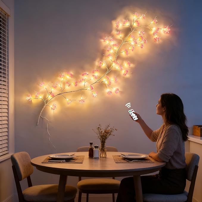 Cherry Blossom Tree Branch Lights: Cherry Blossom Willow Vine Garland - Image 3