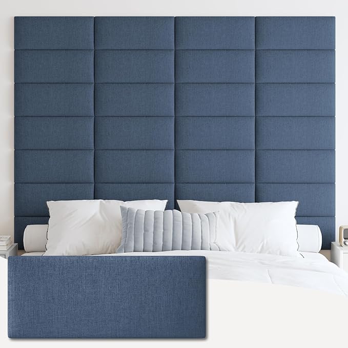IFNOW Upholstered Wall Mounted Headboard, 3D Soundproof Wall Panels Peel and by IFNOW