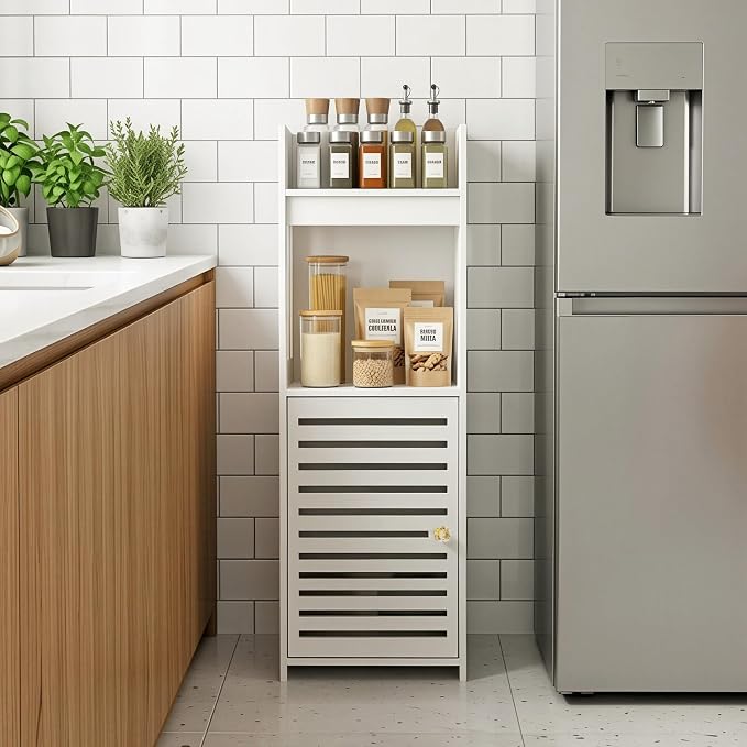 Narrow Bathroom Storage Cabinet, 4-Tier Slim Organizer - Image 5