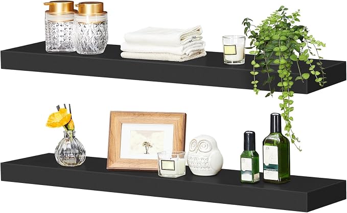 HOOBRO Floating Shelves for Wall, Wall Mounted Shelf Set of 2, 31.5" Hanging - Image 9