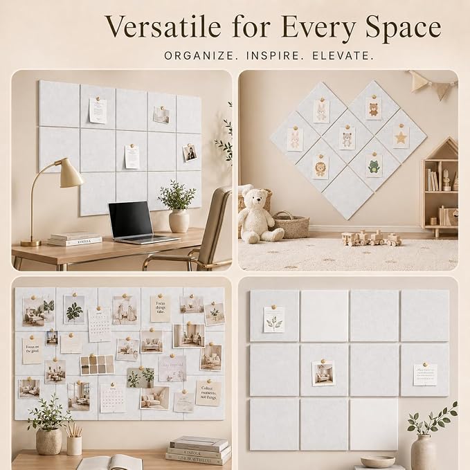 Large Cork Boards for Walls – 48" x 36" Self Adhesive Felt Wall Tiles - Image 6