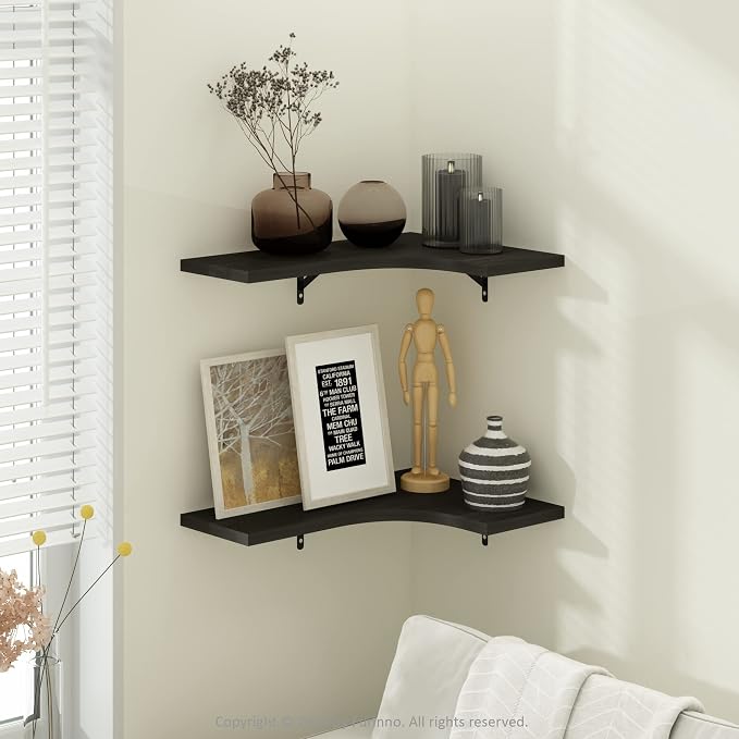 Furinno Rossi Wall Mounted Corner L-Shape Floating Display Shelves - Image 2