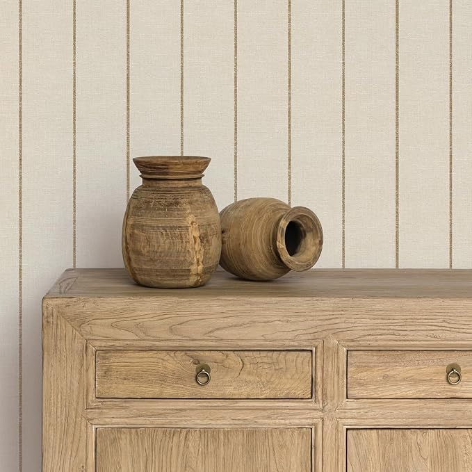 Tempaper x Pure Salt Textured Cocoa Bursa Stripe Removable Peel and Stick - Image 2