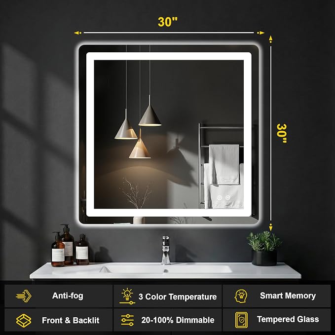 LED Bathroom Mirror with Lights - Image 2