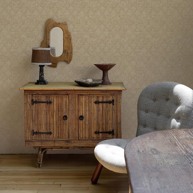 Tempaper x Jeremiah Brent Cream Textured Hoffmann Faux Sisal Removable Peel and - Image 4