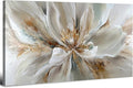 Flower Wall Art Vintage White Floral Canvas Pictures Abstract Blooming Flower by HOME
